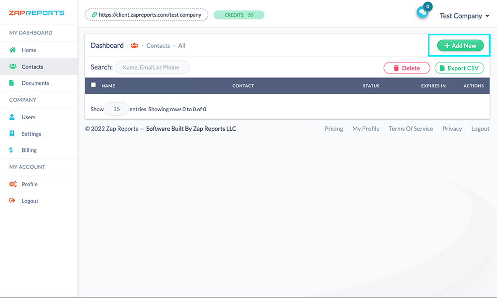 contact page